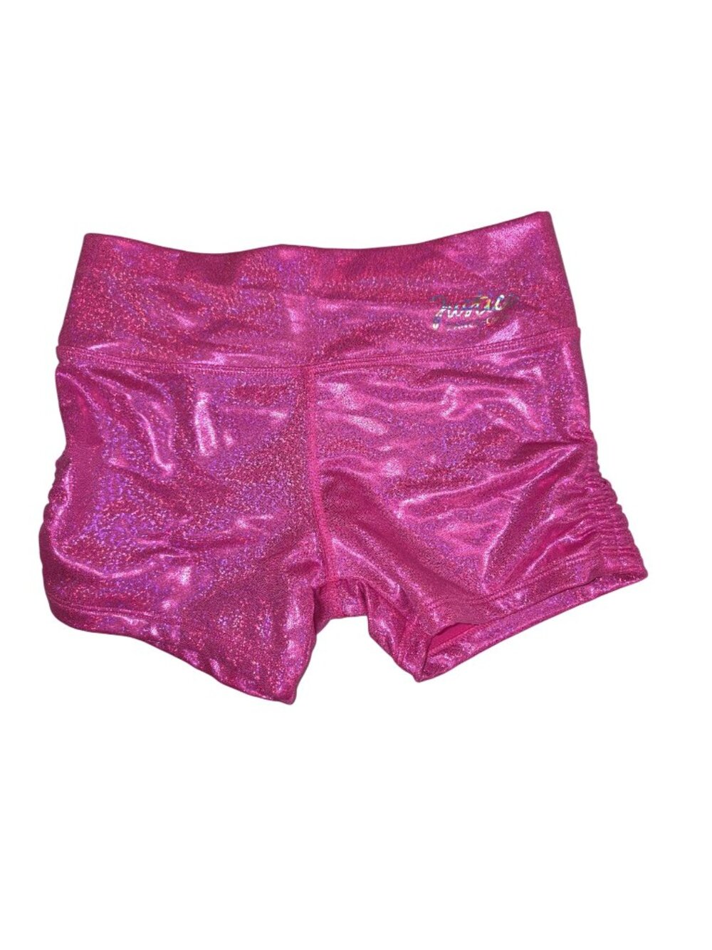Justice Girls 12/14 Dance & Gym Sparkle Shorts Hot Pink 4402